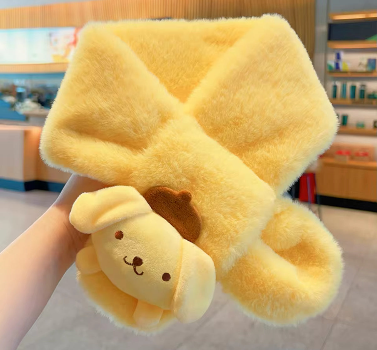 Sanrio Plush Scarf Anime Cartoon My Melody, Kuromi, Cinnamoroll, Pompompurin - Autumn/Winter Soft Warm Scarf - Girls Christmas Gifts
