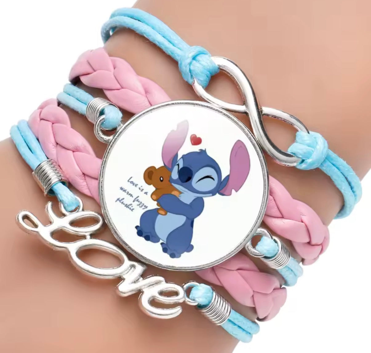 Disney Lilo & Stitch - Handmade Pendant Double Rope Bracelet - Girl Cartoon Telescopic Bracelet - Perfect Kids Birthday / Christmas Gift - Many Different Designs & Colours