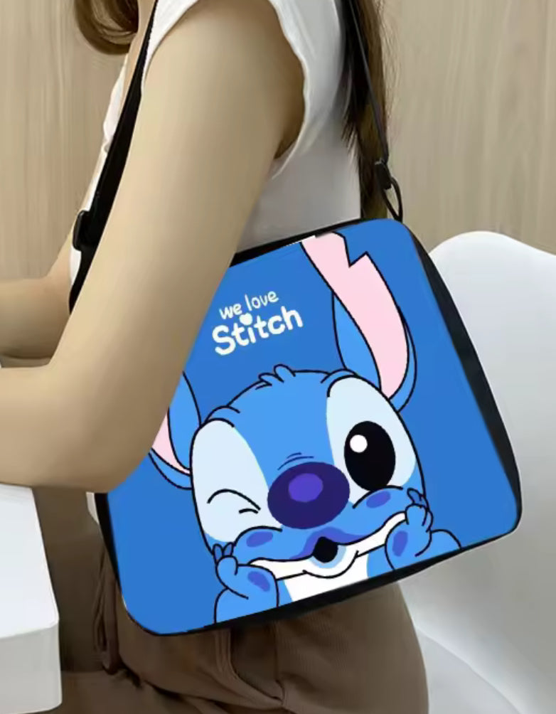 Disney Stitch Girls Handbag Anime Figure Leisure Underarm Bag for Girls 20X24Cm Shoulder Bags Cartoon Kawaii Travel Bag Cartoon Character