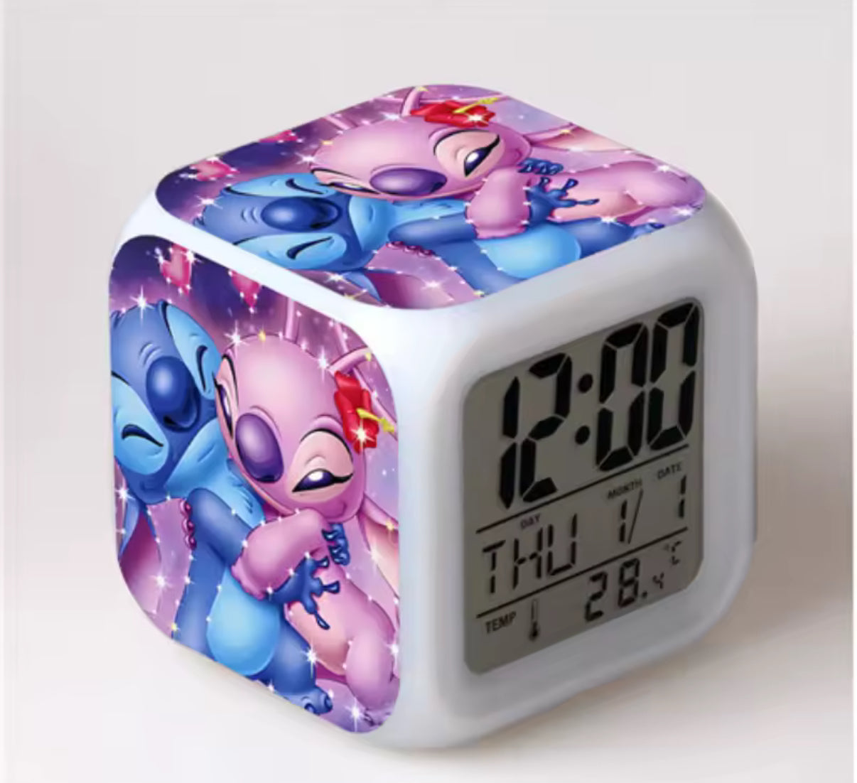 Disney Stitch Alarm Clock For Kids With 7 Colour Changing LED
Night Light Digital Display Funny Cartoon Gift For Children
- Anime & Cartoon - Perfect Birthday / Christmas Gift