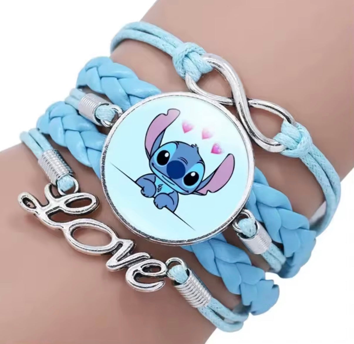 Disney Lilo & Stitch - Handmade Pendant Double Rope Bracelet - Girl Cartoon Telescopic Bracelet - Perfect Kids Birthday / Christmas Gift - Many Different Designs & Colours