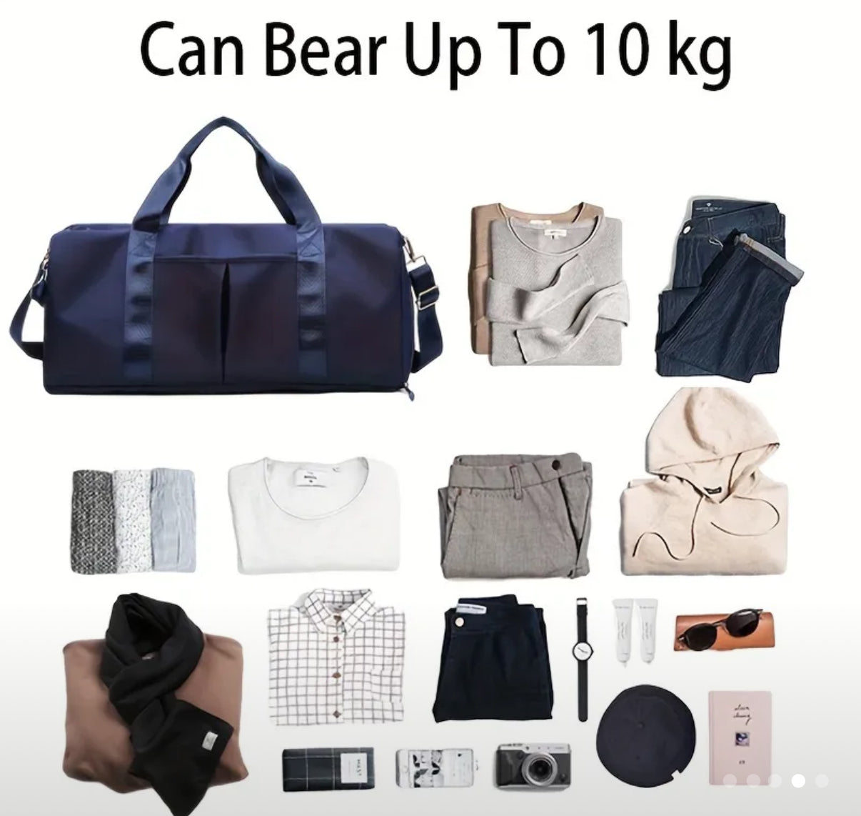Large Capacity Travel Bag with Shoe Compartment - Ideal for Sports, Outdoor Camping, and Short-distance Business Trips - Available In Blue & Green Colour Options - 30Ltr Capacity