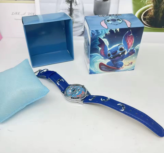 Stitch Watch Anime / Cartoon PU Leather Strap Children Watch For Boys / Girl's - Kids Toy - Watch - Perfect Birthday / Christmas Gift - With Box