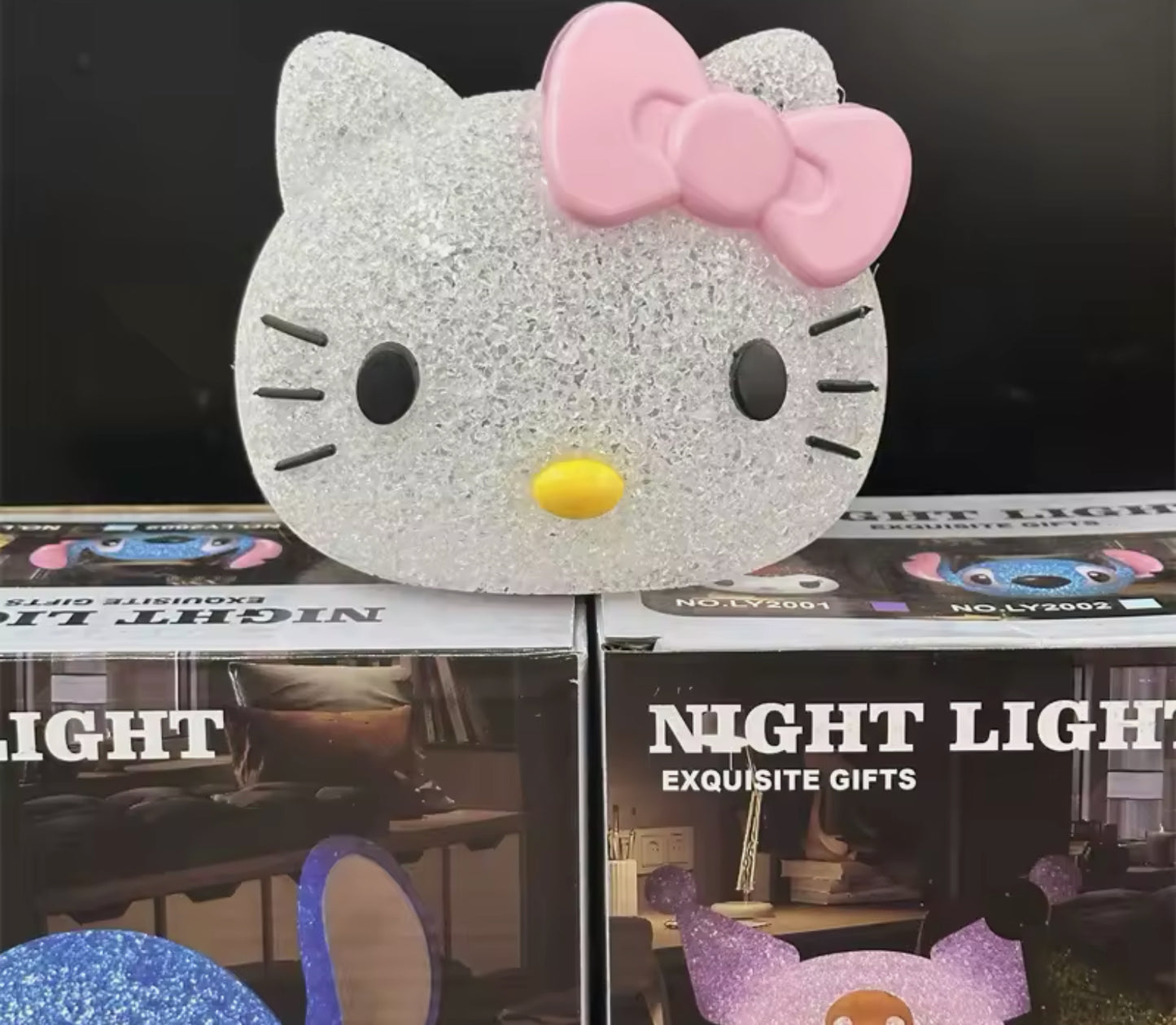 Sanrio Kuromi/Hello Kitty Anime Particle Projection Night Light Cartoon Stitch 3d Doll Reading Lamp - Creative Desk Lamp For Kids - Perfect Birthday / Christmas Gift