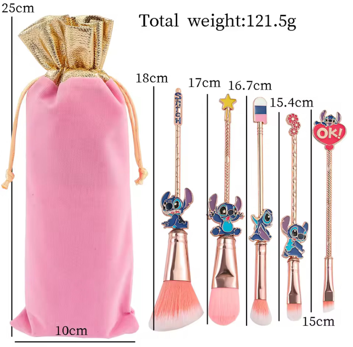5pcs/set Stitch Anime / Cartoon Makeup Brushes Kawaii Stitch Model Cosmetics Brush for Women Eyeshadow
Concealer Lip Eye Brush - Perfect Birthday / Christmas Gift -
Pink & Blue