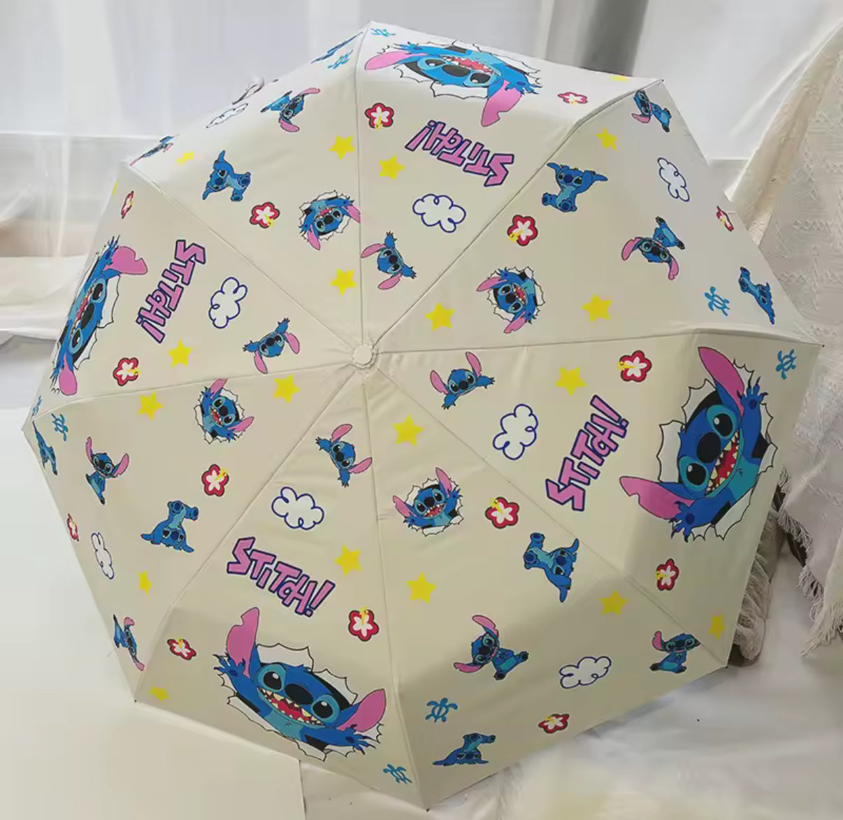 Disney Cartoon Stitch Umbrella Folding Fully Automatic Sun
Umbrella Sun and Rain Dual Use Sun and UV Protection - Anime / Kawaii - Perfect Birthday / Christmas Gift