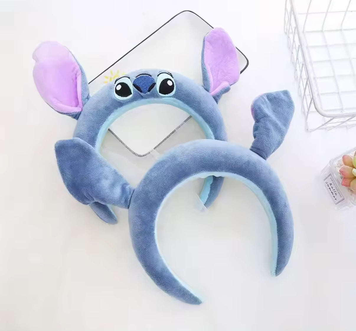 Anime Disney Stitch Girls Hair Band Girl Cute 3D Hair Band Cartoon Ear Amusement Park Headband Wash Face Hair Band Birthday Gift