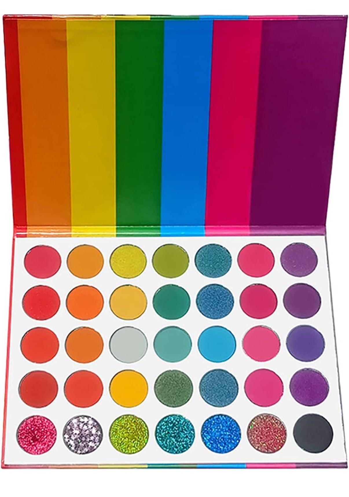 Rainbow Eyeshadow Palette - 35 Colours Eye Shadow Palette - Matte And Shimmers Makeup Palette, Blendable Waterproof Eye Shadow**