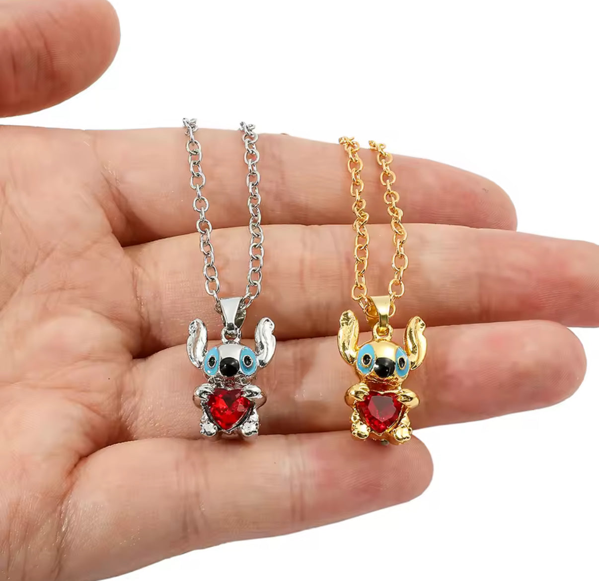 Stitch Necklace Kawaii Stitch Heart Shaped Charm Pendant Necklace Cute Cartoon Anime Women's Neck Ornaments
Fashion Jewellery - Available In Gold & Silver Colour - Perfect Christmas / Birthday Gift