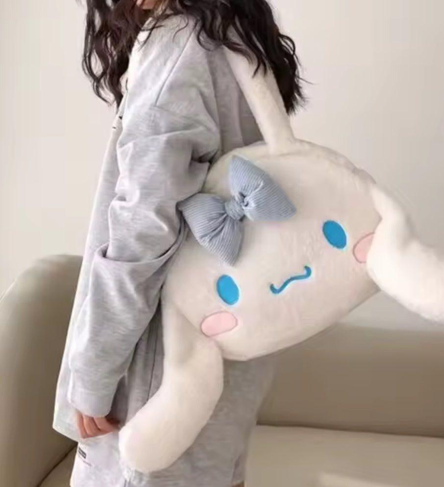 Cute Sanrio Kuromi Plush Bag Large Handbag Cinnamoroll Kawaii My Melody Backpack Shoulder Bag Tote Girl Makeup Plushie Gift bag