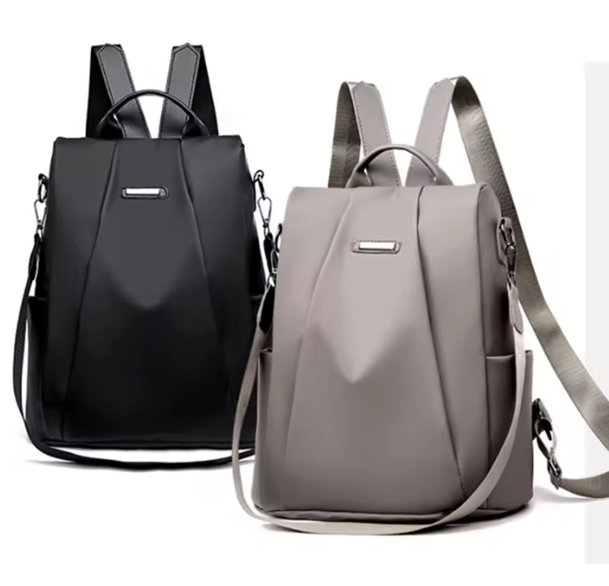 Women's Backpack Casual In Black or Grey Nylon Solid Color School Bag Fashion Detachable Shoulder Strap Shoulder Bag Mochila Femenina - Perfect Birthday /
Christmas Gift