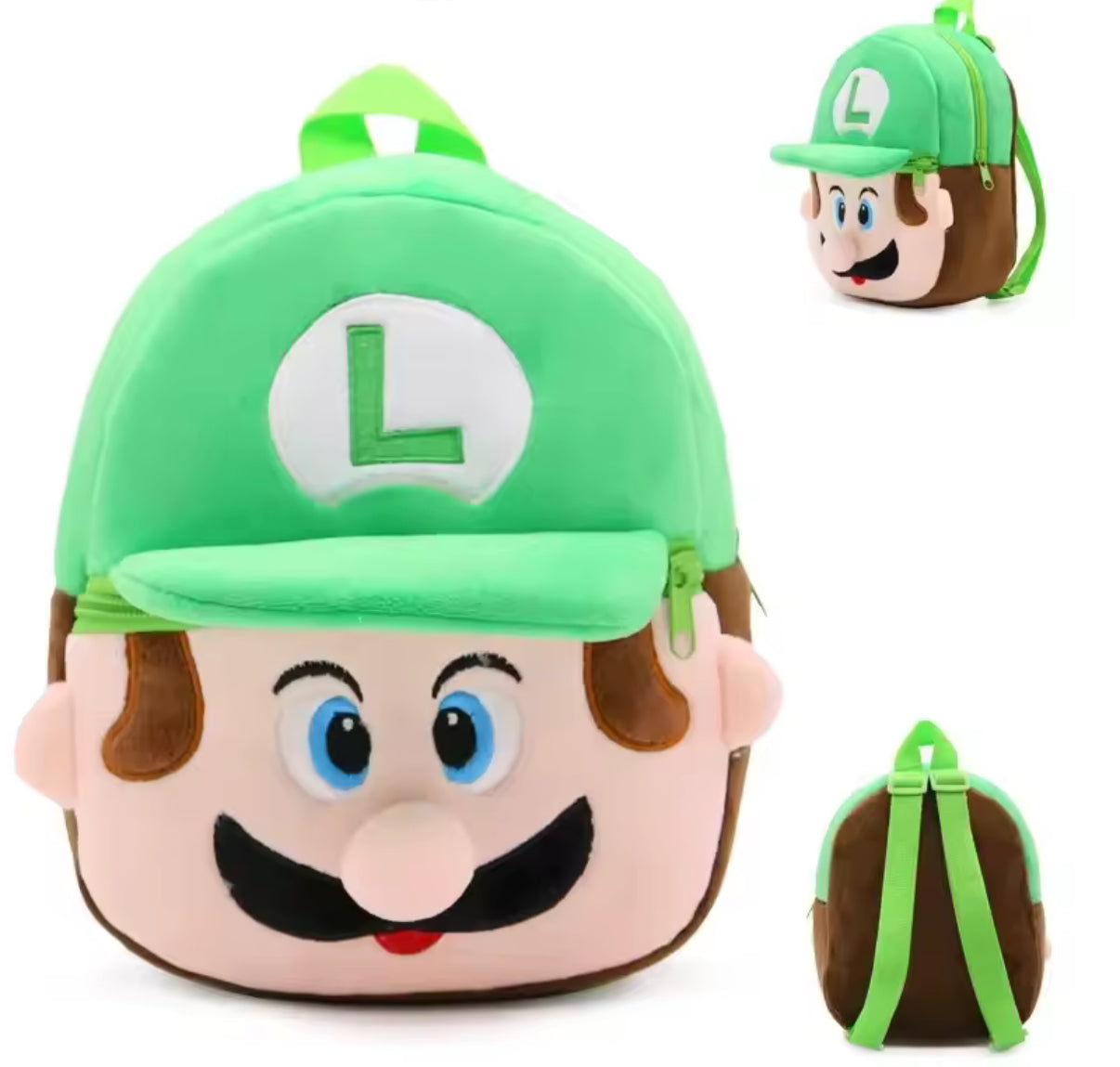 Super Mario Bros & Luigi Plush Mini Backpack  Anime / Cartoon - Soft Cute Baby Travel / School Bag - Christmas / Birthday Gift