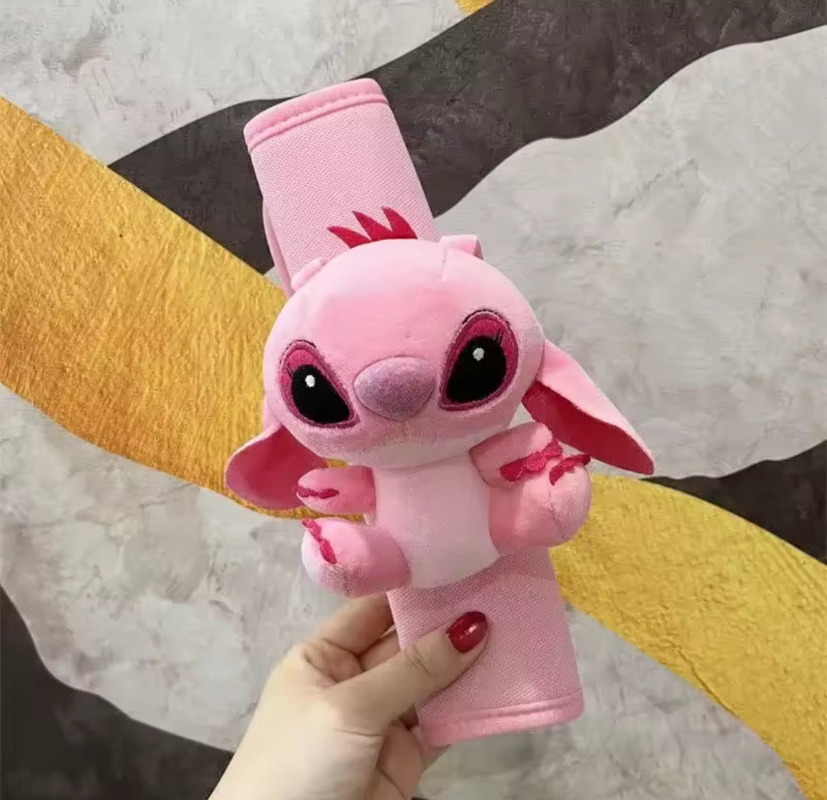 Stitch / Angel Men's, Women's & Kids Car Seat Belts Plush Covers - Cute Kawaii Creative Cartoon Doll Plush Car Decorative Shoulder Cover - Anime - Perfect Gift Idea