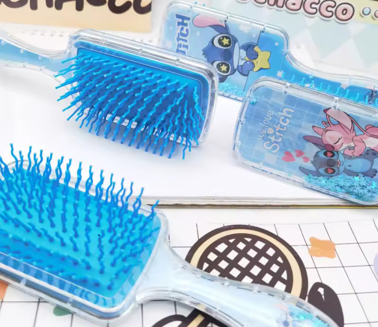 Disney Stitch Hair Brush - Cartoon Anime Air Cushion Brush - Kawaii Kids Hair Air Bag Brush - Kawaii - Stitch Girls - Perfect Christmas / Birthday Gift Multicolor