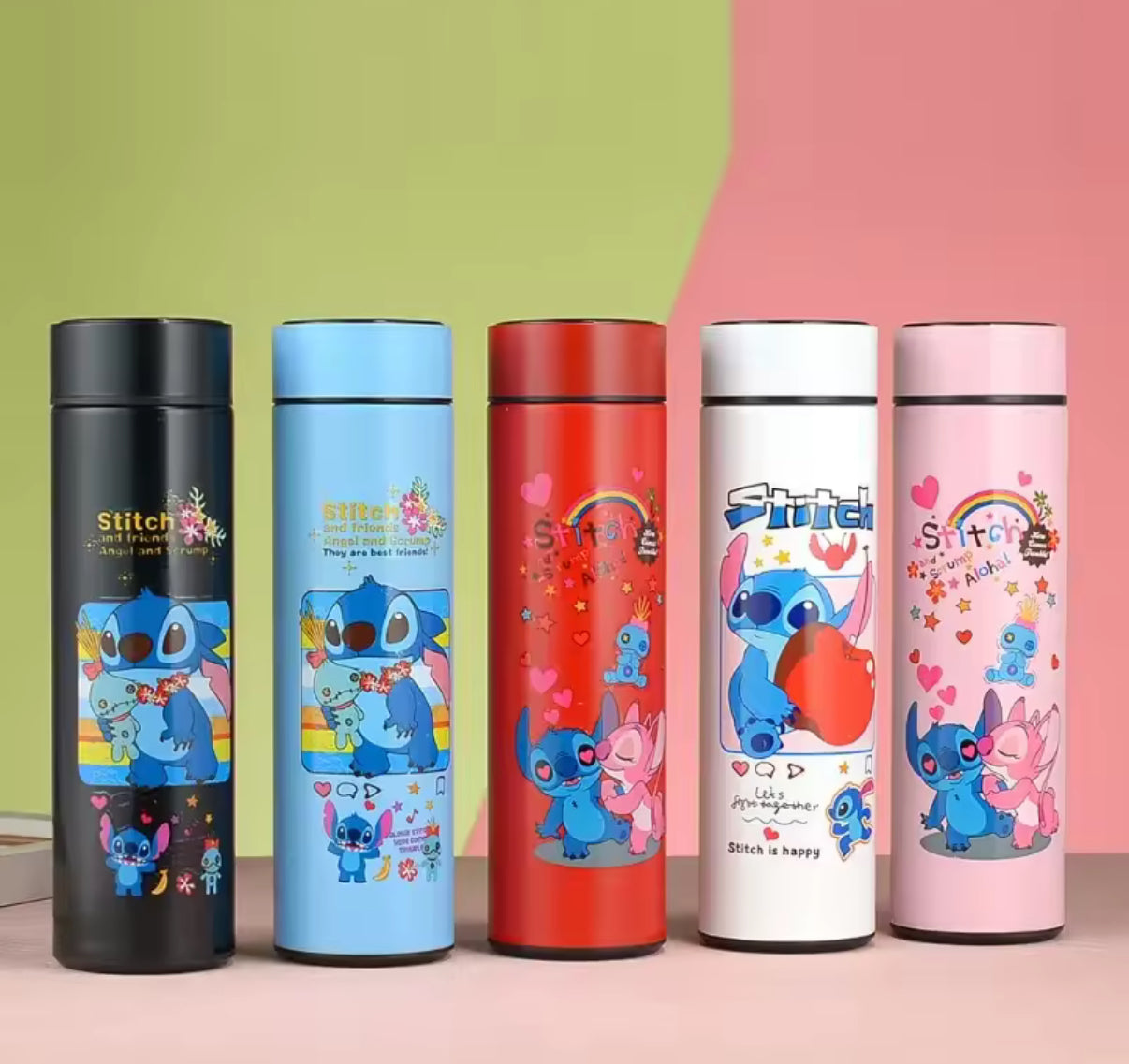 Disney Stitch Stainless Steel Thermos Digital Drinks Bottle - Kids - Large Capacity Water Bottle - Multi-Purpose 500ml Bottle
- Perfect Christmas / Birthday Gift - 3 Colours Available