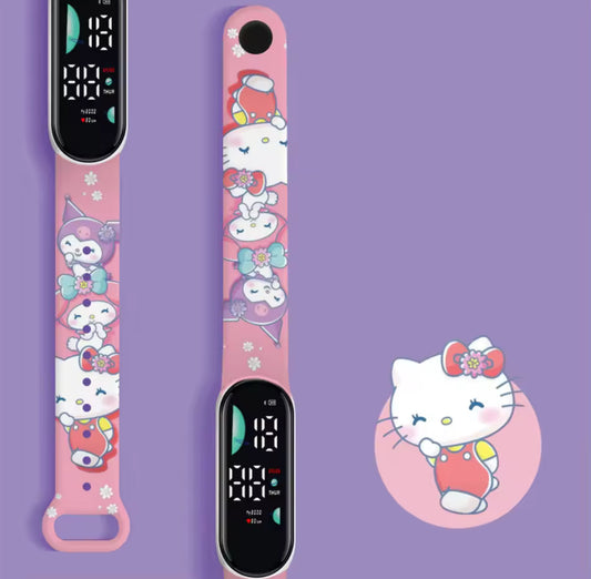 Hello Kitty / Kuromi / Cinnamoroll - Anime Cartoon LED Watch - Silicone Strap - Colourful Digital Watch - Kawaii - Perfect Birthday / Christmas Gift For Kids**