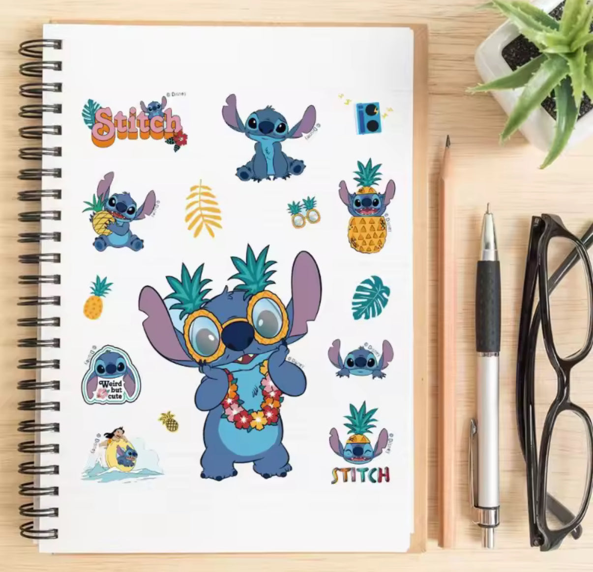 8PCS Book Set Of Stitch Anime  DIY Stickers - Multi Use - Mobile Phone Case, Refrigerator, Notebook Decoration - Stickers - Perfect Birthday Gift / Stocking Filler**