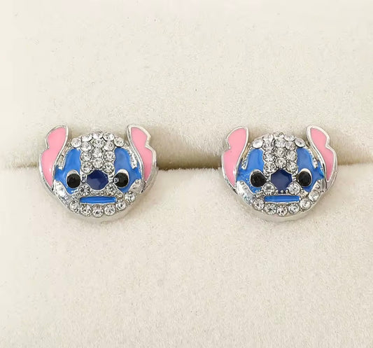 Disney 1pair Cartoon Stitch Ear Studs Kawaii Stitch Diamante Metal Earrings
Delicate Female/Girls Jewellery Accessories - Perfect
Birthday / Christmas Gift - With Giftbox
