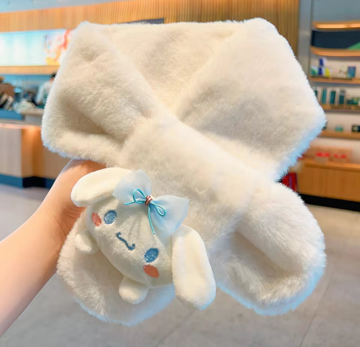 Sanrio Plush Scarf Anime Cartoon My Melody, Kuromi, Cinnamoroll, Pompompurin - Autumn/Winter Soft Warm Scarf - Girls Christmas Gifts