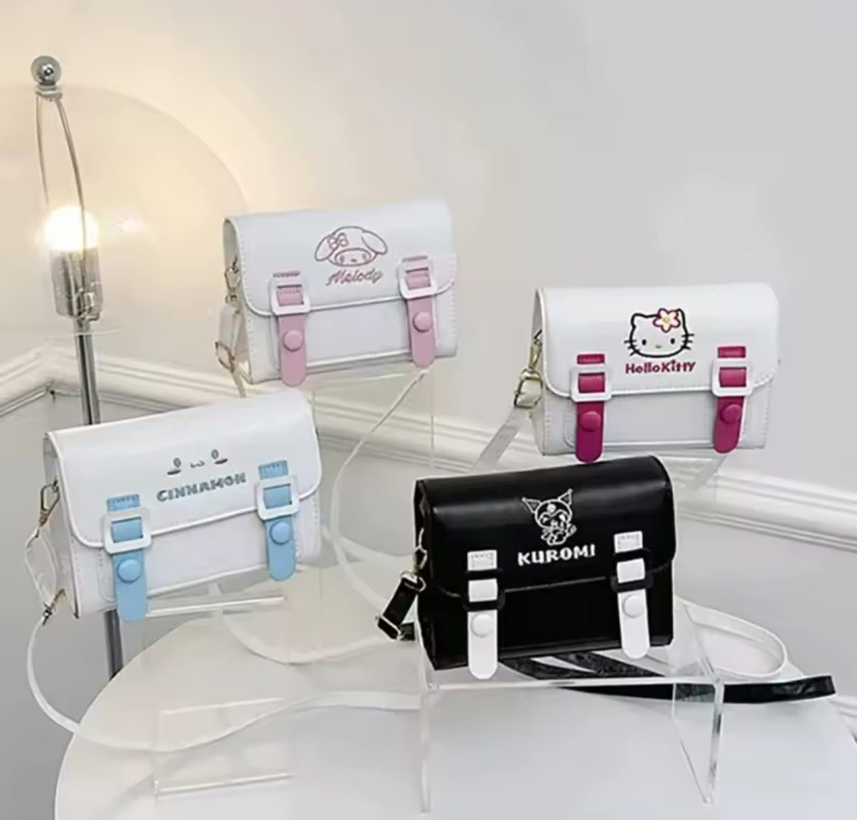 Sanrio PU Handbag HelloKitty, My Melody, Kuromi & Cinnamoroll Cartoon Crossbody Bag - Outdoor Bag - Kawaii Shoulder Square Bag - Lovely Birthday / Christmas Gift*