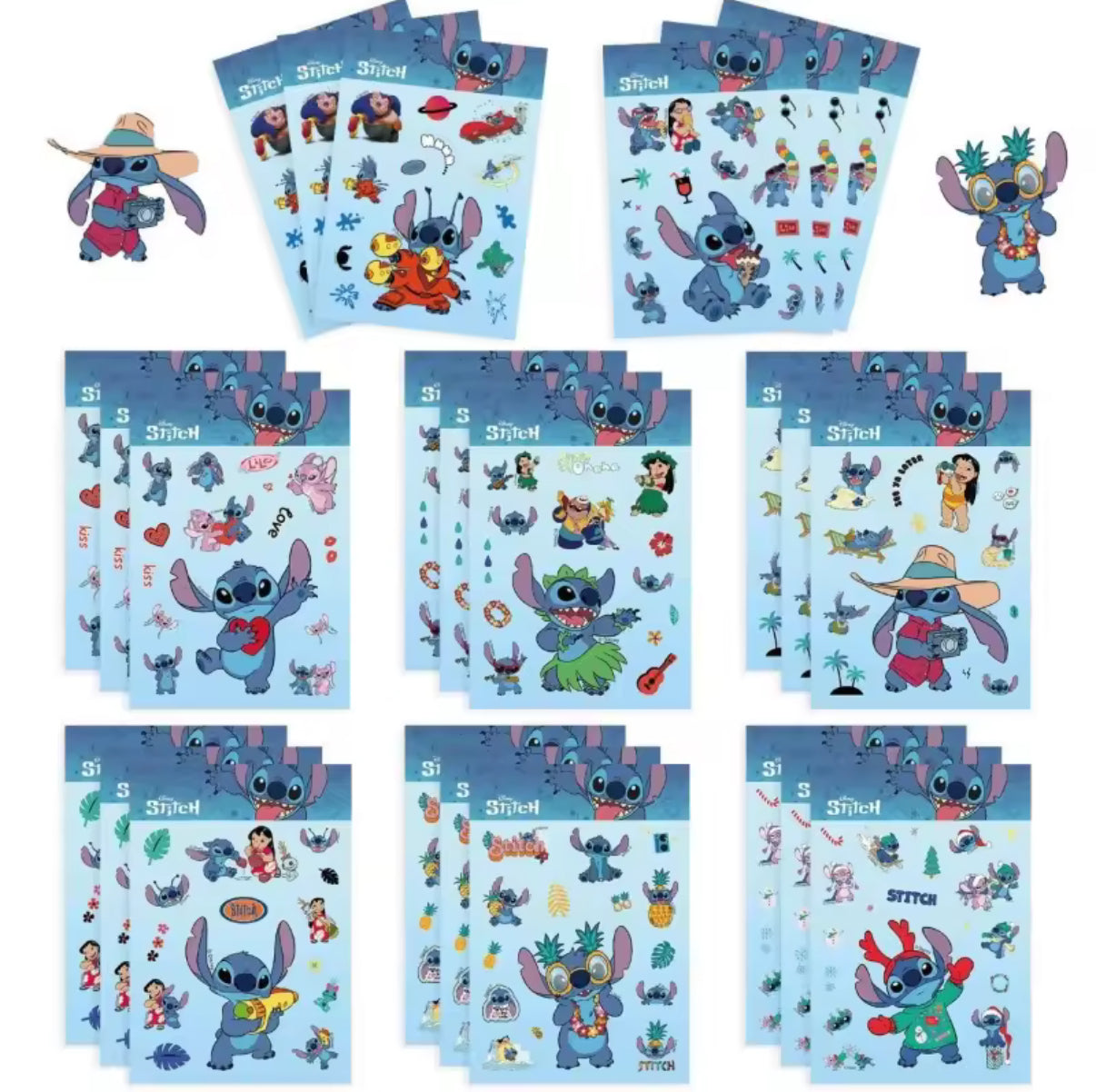 8PCS Book Set Of Stitch Anime  DIY Stickers - Multi Use - Mobile Phone Case, Refrigerator, Notebook Decoration - Stickers - Perfect Birthday Gift / Stocking Filler**