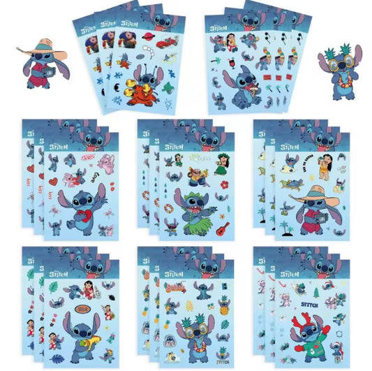 8PCS Book Set Of Stitch Anime  DIY Stickers - Multi Use - Mobile Phone Case, Refrigerator, Notebook Decoration - Stickers - Perfect Birthday Gift / Stocking Filler**