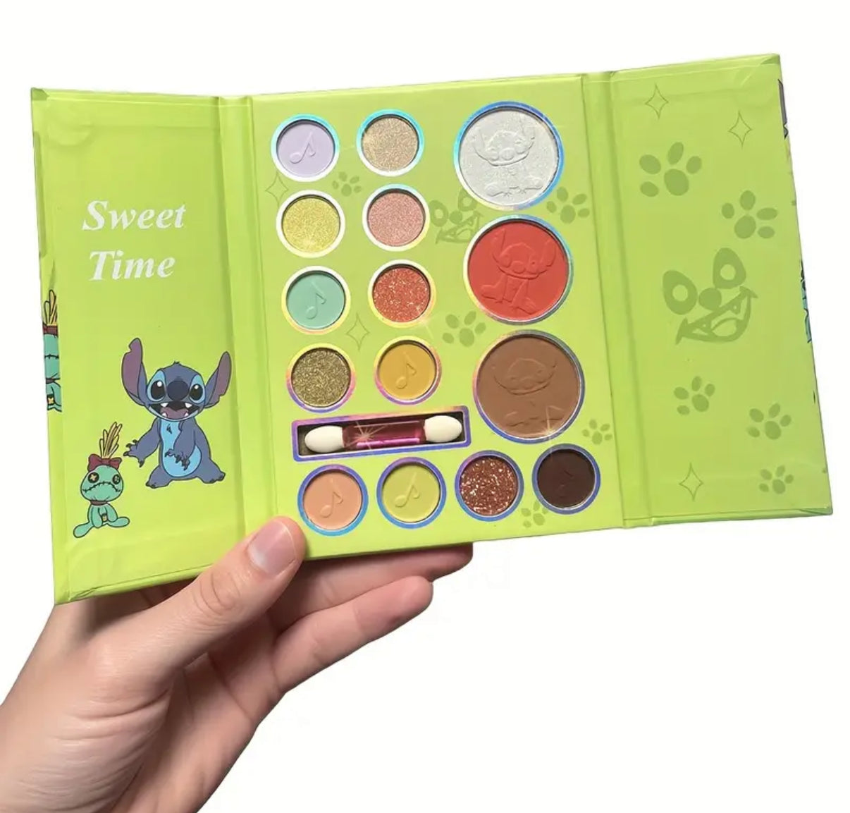 Stitch Eyeshadow Palette 15 Colours with Brush, Nude Earth Tone Brown, Waterproof Long Lasting Matte Highlighter Duochrome, Cute Lilo and Stitch Anime Style Makeup, Portable for Travel, Ideal Gift for a Girl**