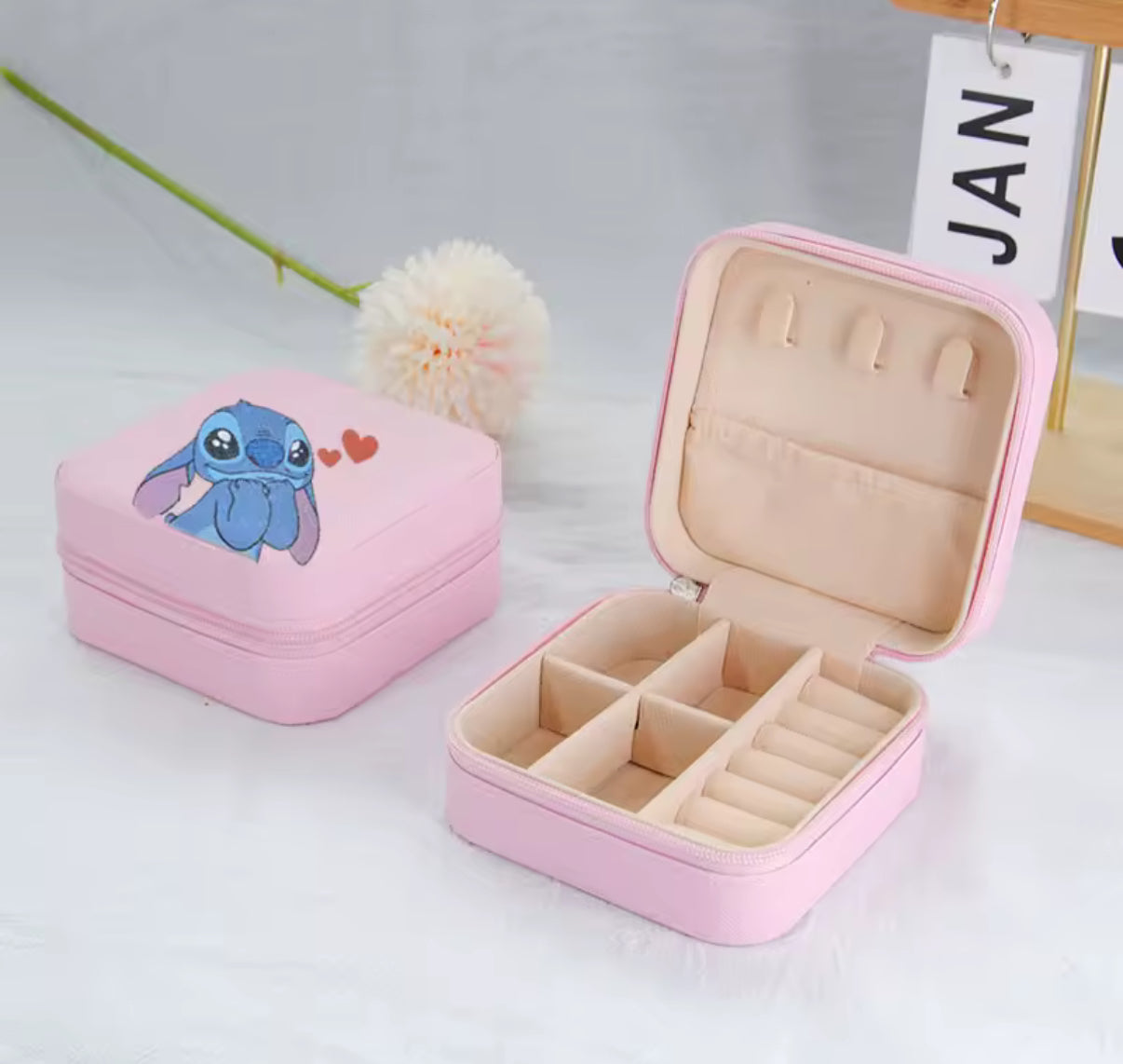 Stitch Girls Necklace Earrings Jewellery Storage Box - Travel Organiser - Jewellery Case Organiser - Display Storage
Holder Case - Available in Pink & Blue - Perfect Christmas /
Birthday Gift