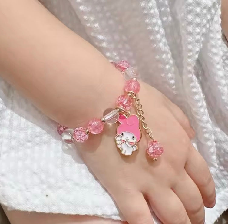 Sanrio Kuromi & My Melody Anime Bracelet for Children - Cute Fashion Beads Crystal Resin & Charm
Bracelet - Cartoon - Perfect Birthday Gift / Christmas
Stocking Filler - With Giftbox