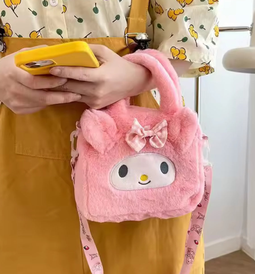 Sanrio My Melody, Cinnamorroll Plush Bag Kawaii - Melody Cartoon Anime Handbag Crossbody Cosmetic Travel Storage Bag - Perfect
Birthday / Christmas Gift For Girls