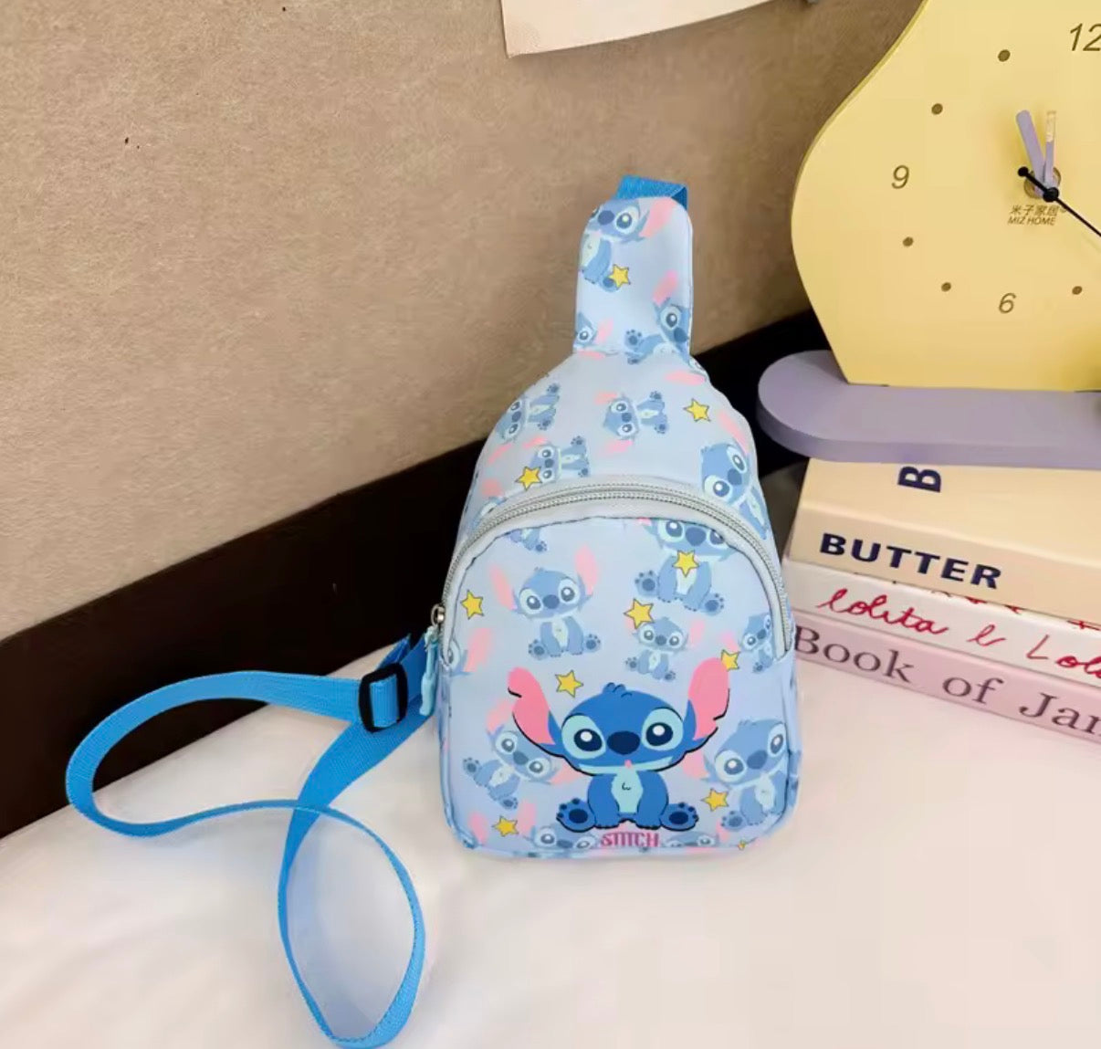 Disney Stitch Chest Bag - Cute Mini Outdoor School / Travel Shoulder Bag For Boys &
Girls - Children’s Zipper Waist Bag Kawaii Gift - Available in 13
Different Colours & Designs