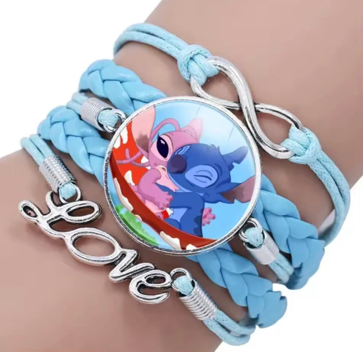 Disney Lilo & Stitch - Handmade Pendant Double Rope Bracelet - Girl Cartoon Telescopic Bracelet - Perfect Kids Birthday / Christmas Gift - Many Different Designs & Colours