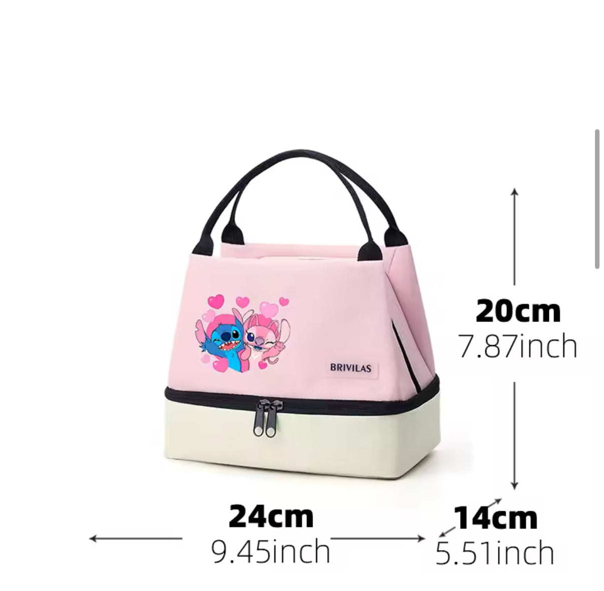 Stitch Insulated Lunch Bag, Portable Lunch Box Storage Bag, Foldable Insulated Cooler Handbag, Perfect For Office School / Picnic - Perfect Gift For Adults & Kids