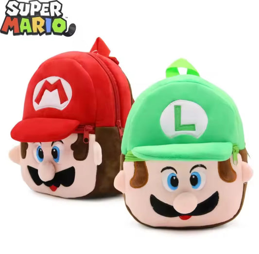 Super Mario Bros & Luigi Plush Mini Backpack  Anime / Cartoon - Soft Cute Baby Travel / School Bag - Christmas / Birthday Gift