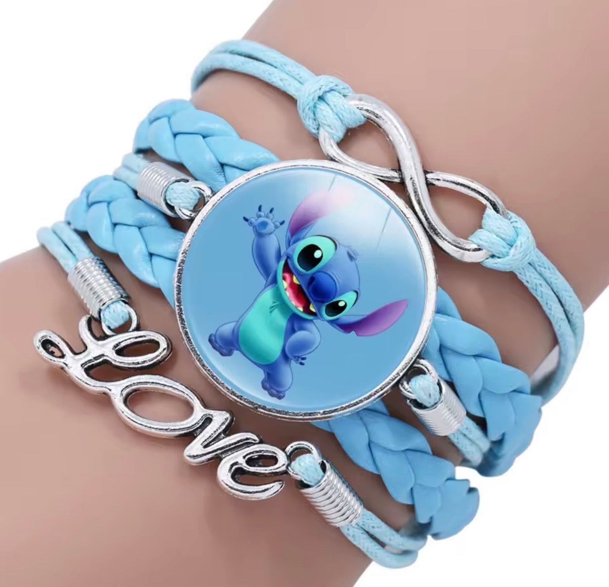 Disney Lilo & Stitch - Handmade Pendant Double Rope Bracelet - Girl Cartoon Telescopic Bracelet - Perfect Kids Birthday / Christmas Gift - Many Different Designs & Colours