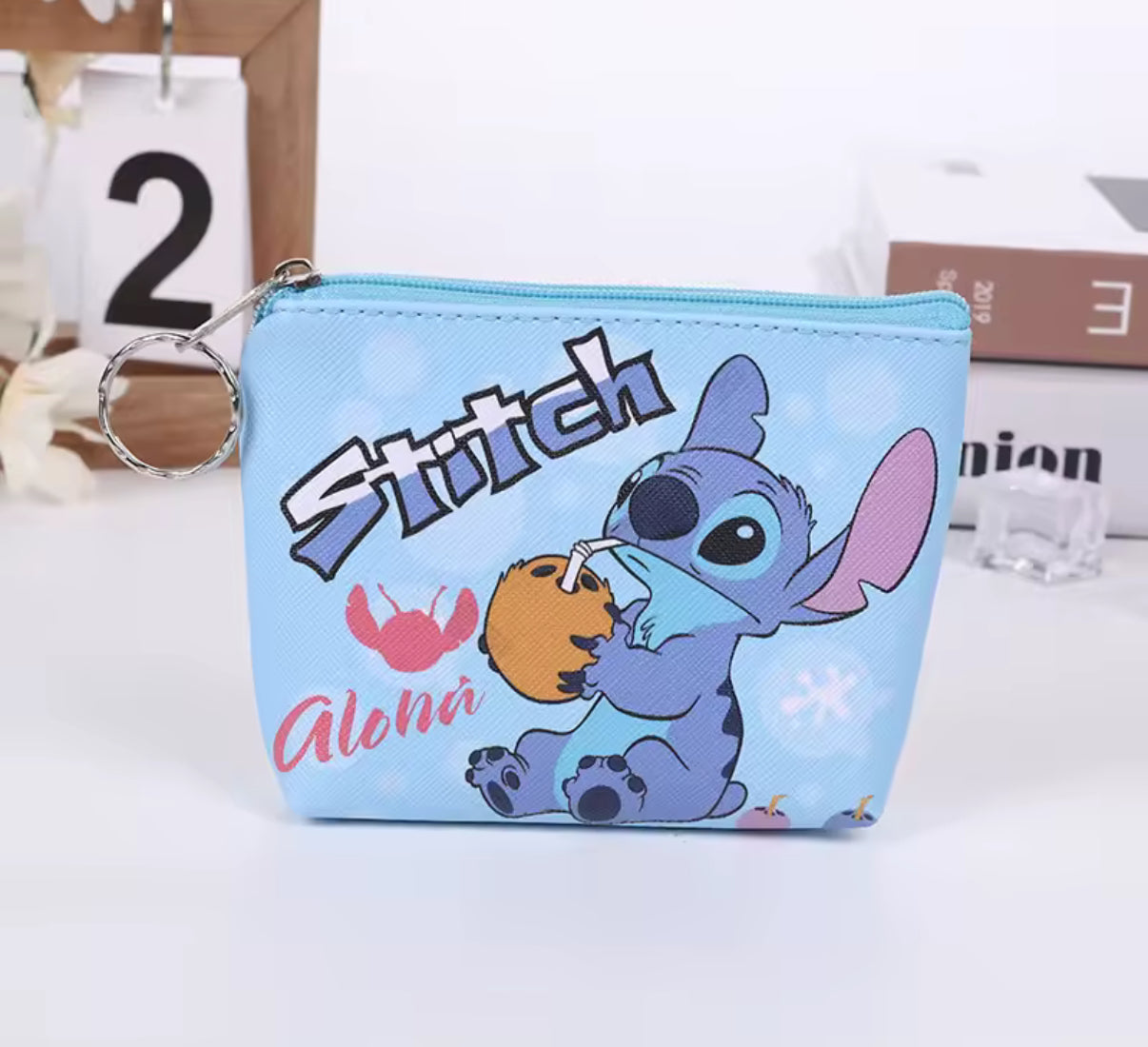 Disney Stitch Cartoon Anime Coin Purse Cute Coin Wallet for Boys / Girls Fashion Wallet Mini Bag Keychain Kids Gift - Perfect Litte Gift For Birthday & Christmas - 6 Different Designs