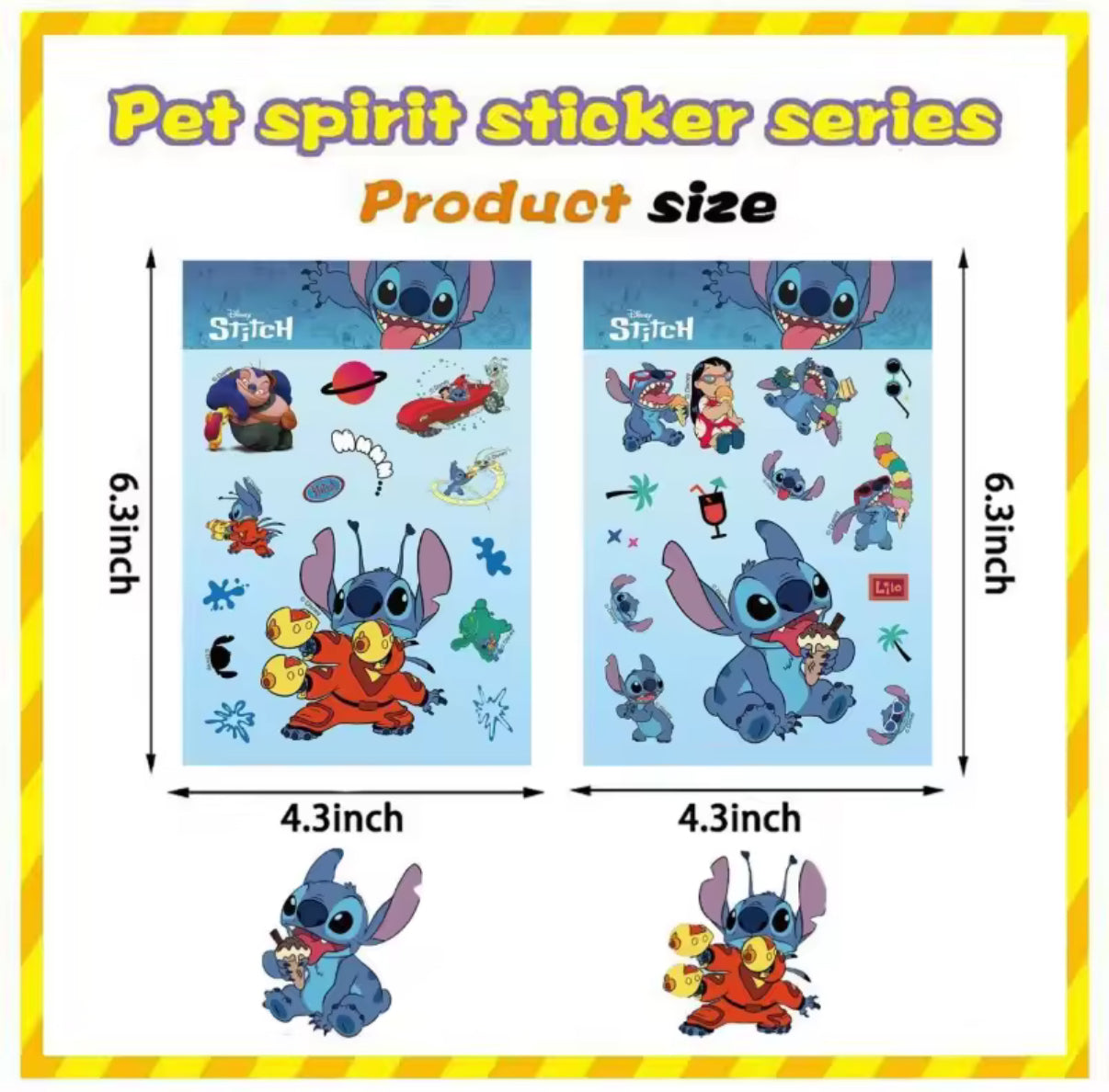 8PCS Book Set Of Stitch Anime  DIY Stickers - Multi Use - Mobile Phone Case, Refrigerator, Notebook Decoration - Stickers - Perfect Birthday Gift / Stocking Filler**