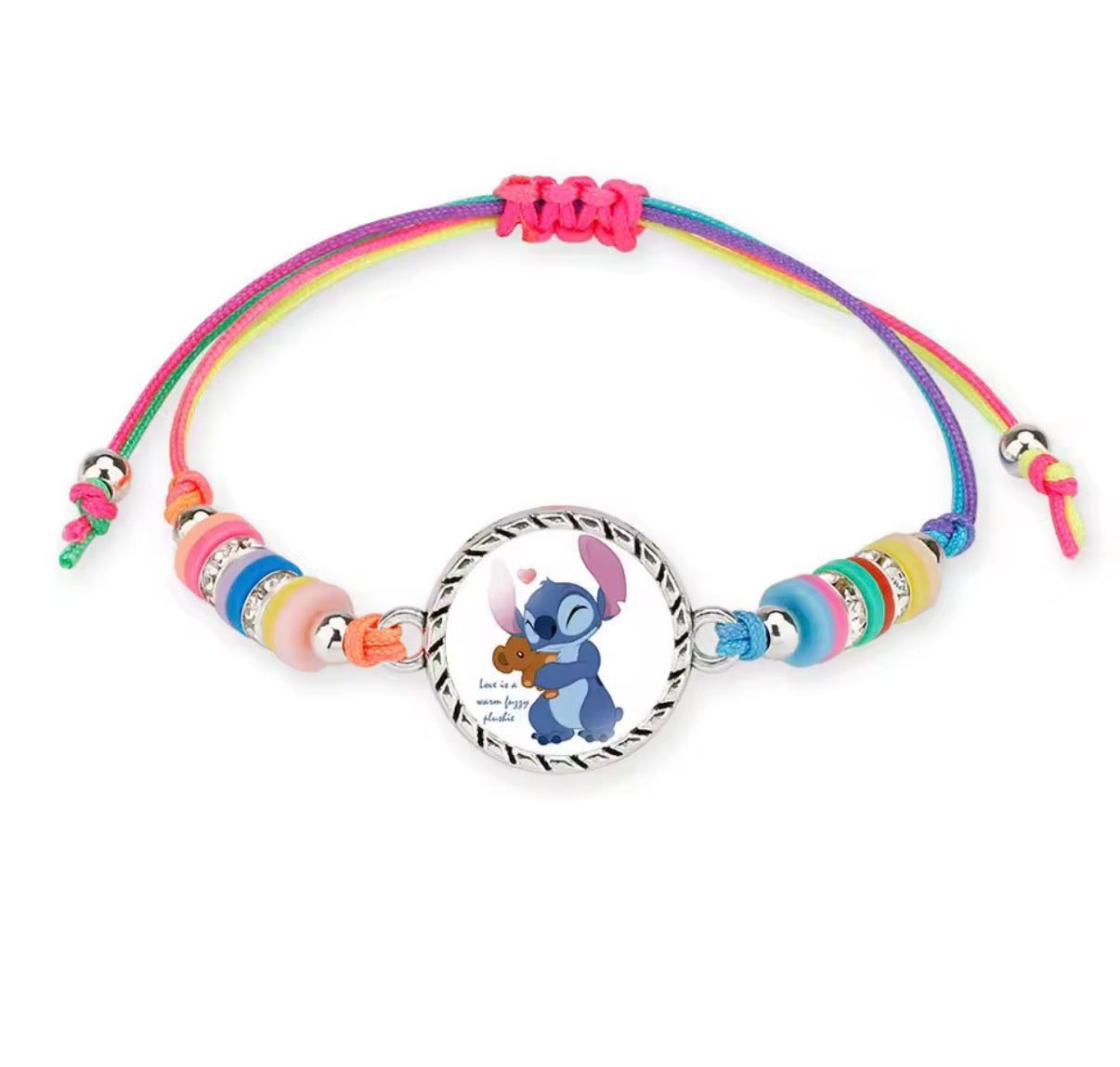 Disney Lilo & Stitch / Angel Anime Bracelet Cartoon Lilo & Stitch Adjustable Rope Rainbow Coloured Beads Pendant Cute Wristand - Accessories Kids Toys Girls Bracelet Christmas Party Gift -
19 Different Designs
Stitch