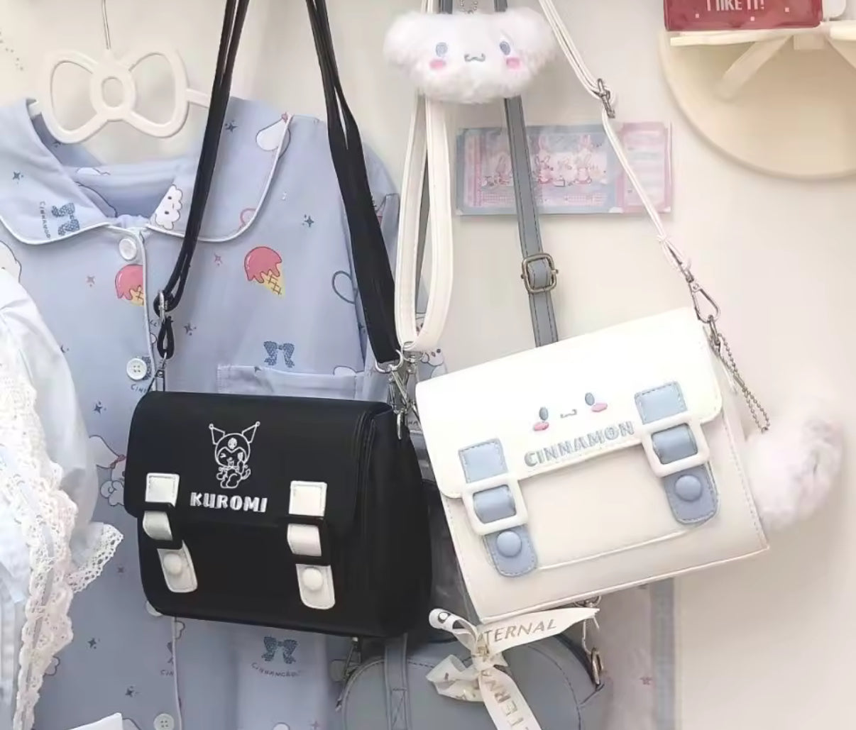 Sanrio PU Handbag HelloKitty, My Melody, Kuromi & Cinnamoroll Cartoon Crossbody Bag - Outdoor Bag - Kawaii Shoulder Square Bag - Lovely Birthday / Christmas Gift*