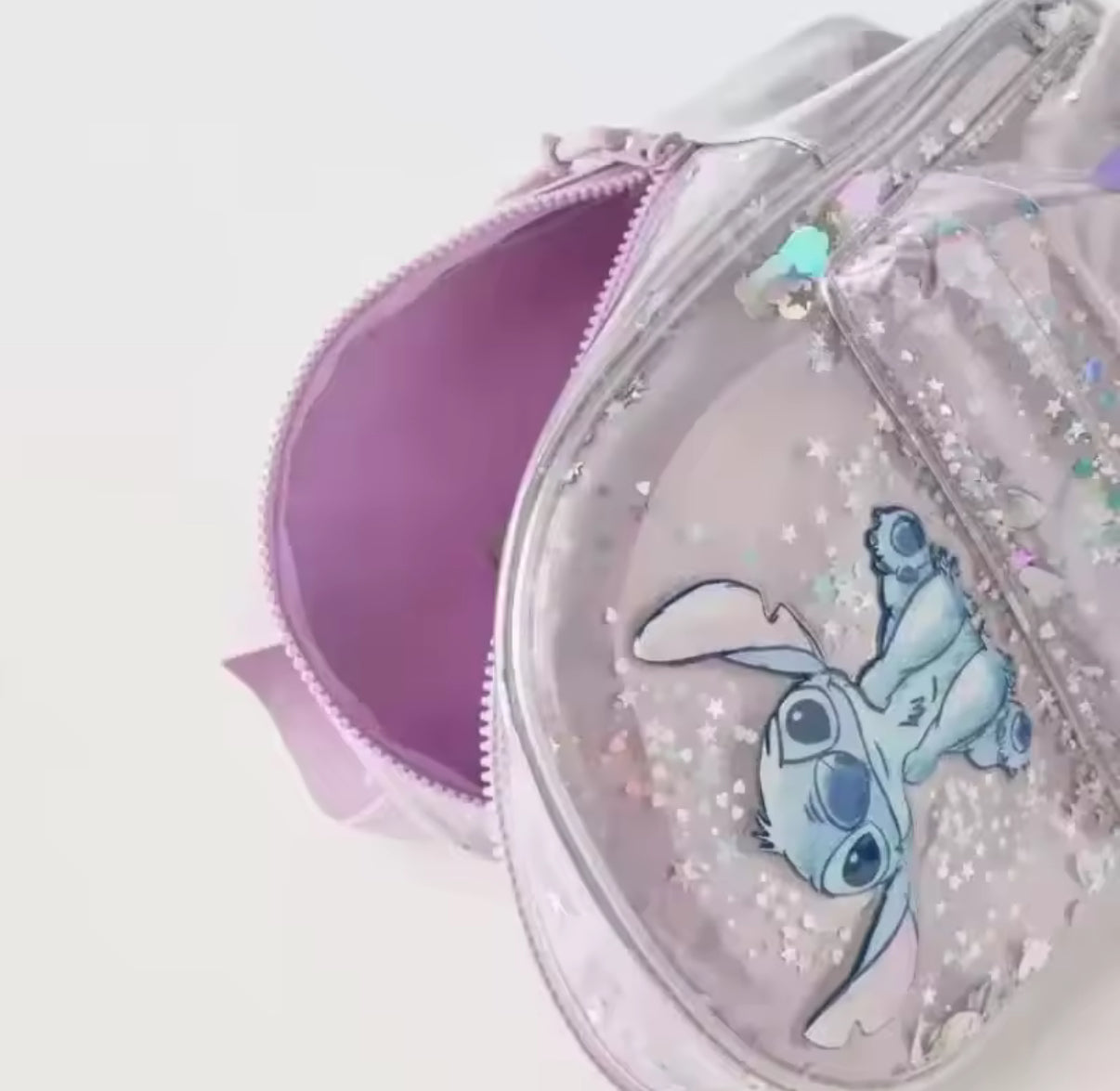 Disney Stitch Cartoon Sequined Back Fashionable and Versatile Trendy School / Nursery Bag for Girls - Mini Backpack - Perfect Birthday / Christmas Gift