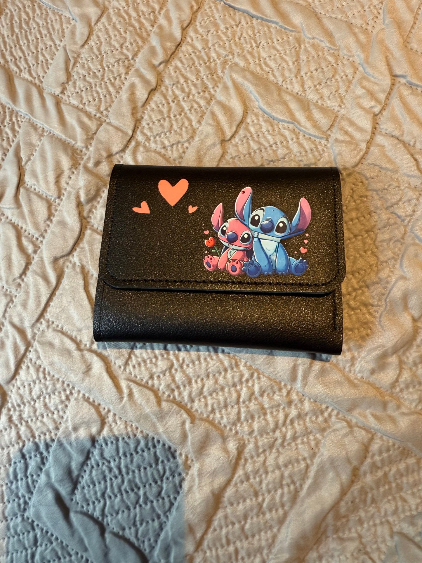 Stitch Anime / Cartoon Women's / Black Girls Wallets PU
Leather Female Purse - Multi-Card Holder - Fashion Purse - Gift - Short Wallet - Perfect Christmas / Birthday Gift