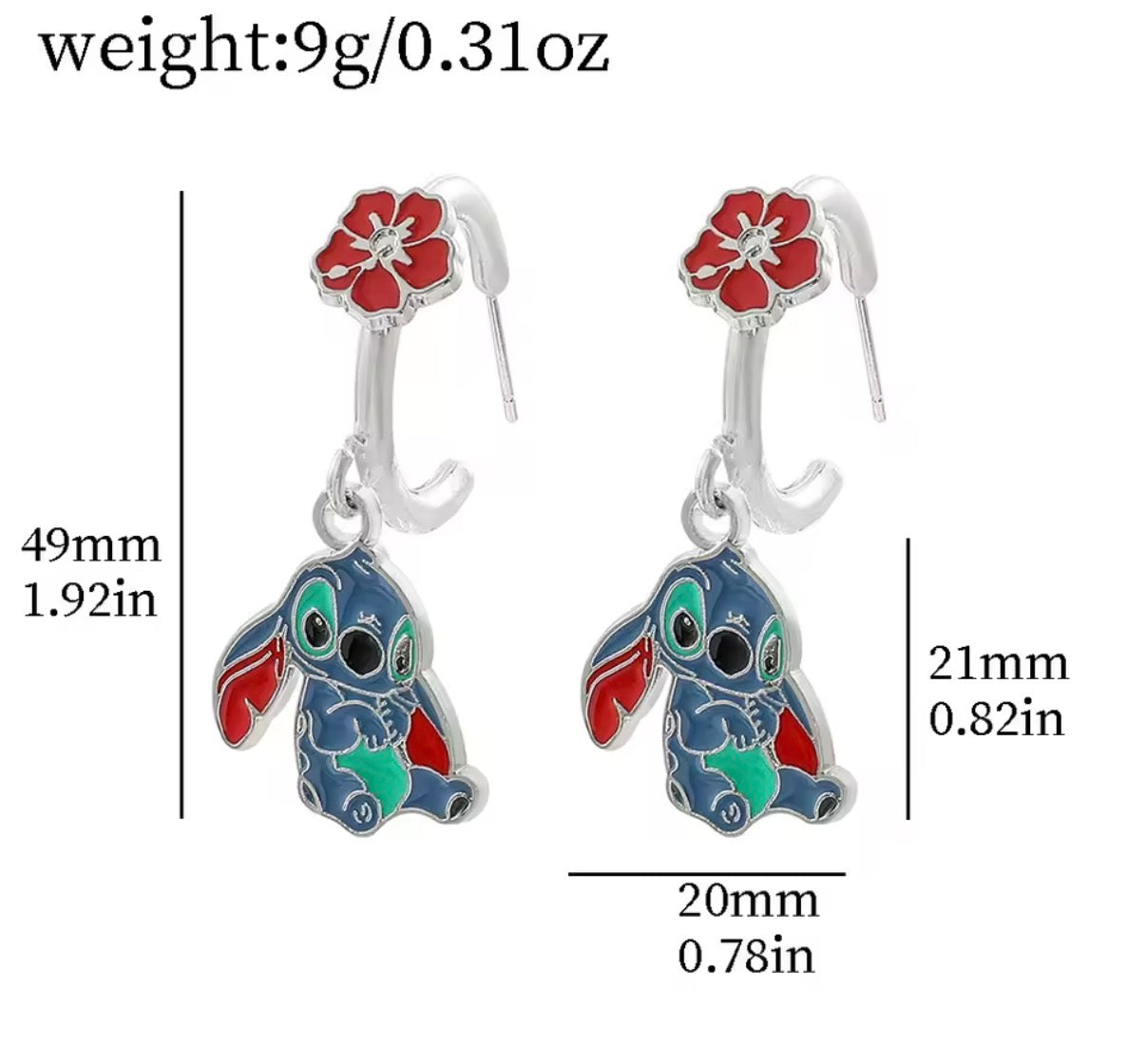 Stitch Disney Anime Earrings Set - Silver Plated Pendant Stitch
Inspired - Jewellery Accessories for Kids & Girls & Women
- Gift For Christmas & Birthdays - With Gift Box