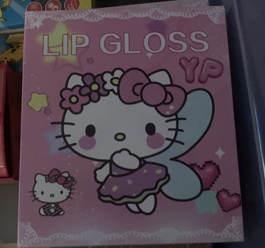 12pcs Hello Kitty Lip Glaze Anime Long-lasting Moisturising Lip Gloss Cartoon Girl Lip Gloss Transparent Colour Cosmetics Gifts**
