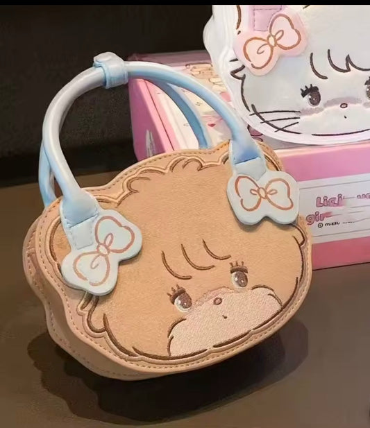 Harajuku Cat Latte Coloured Circular Hand Bag - Girls / Women Versatile Cute Handbag