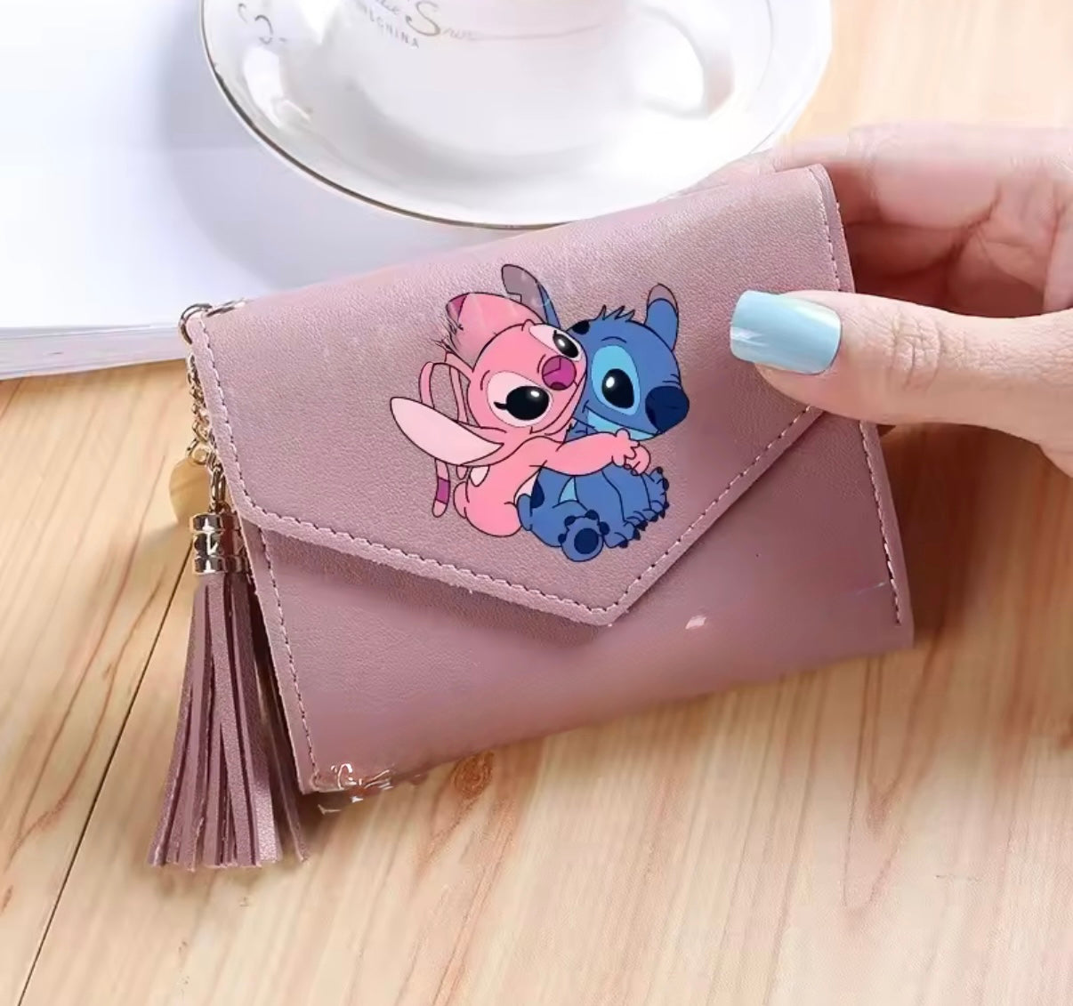 Disney Stitch Anime / Cartoon Women's / Girls Wallets PU Leather Female Purse - Multi-Card Holder - Fashion Purse - Gift - Short Wallet - Perfect Christmas / Birthday Gift