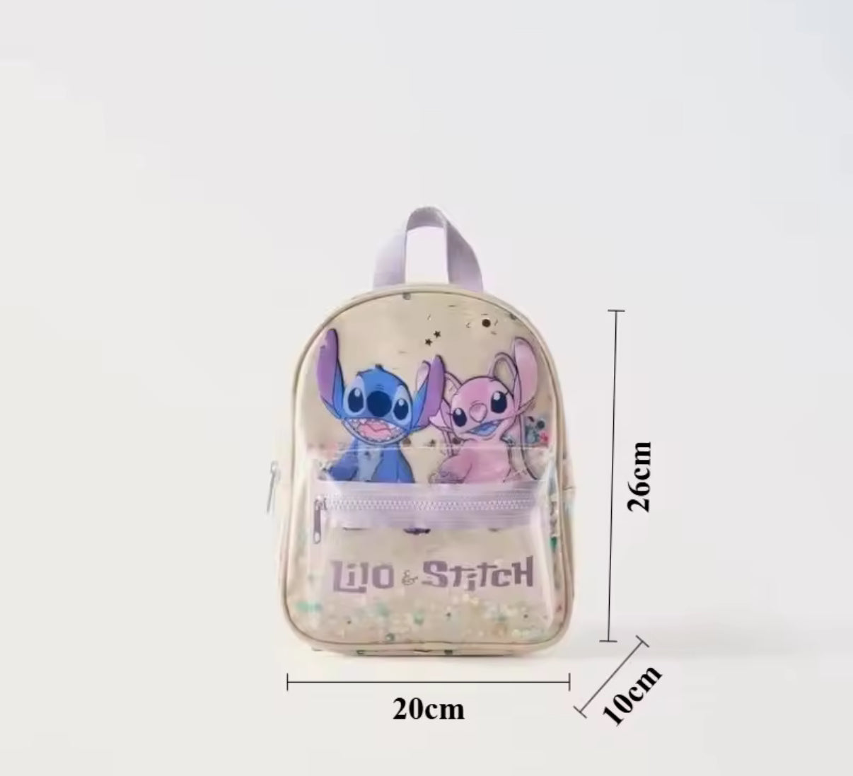 Disney Stitch Cartoon Sequined Back Fashionable and Versatile Trendy School / Nursery Bag for Girls - Mini Backpack - Perfect Birthday / Christmas Gift
