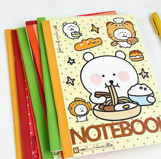Butterbear Notebook Cartoon Diary Book for Students Durable with High Design Quality B5 Size Horizontal Line Notepad
