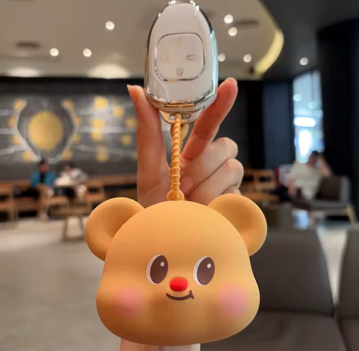 Butterbear Silicone Keychain Coin Purse Cute Cartoon Bear Storage Bag Women's Sle Creative Gift Key Holder Anime Themed