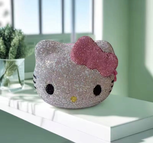 Hot Hello Kitty Diamante Bag Anime Cute Girl Y2K Style - Hardshell Chain Crossbody Bag - Versatile Use - Perfect Gift