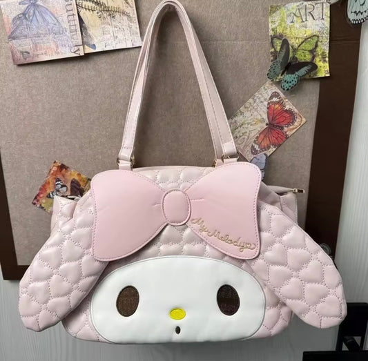Backpack Tote Bag Sanrio My Melody Kawaii Anime Cartoon PU Leather Shoulder Commuter Daily Travel Bag